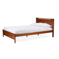 Baxton Studio SB312-Twin Bed-Antique Oak Demitasse Contemporary Twin-Size Bed